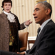 West Wing sources say the castrated vocalist never once left Obama’s side during last year’s 16-day government shutdown.